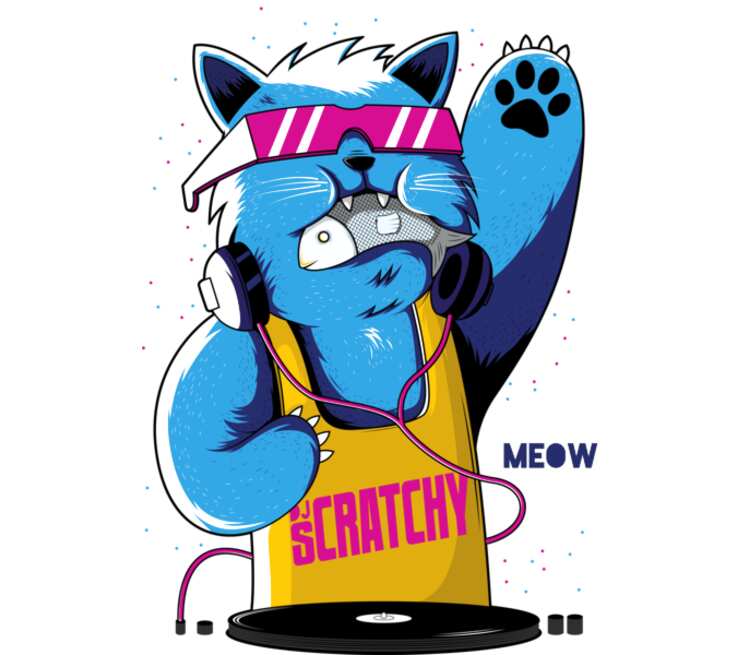 Кот Диджей - DJ Scratchy бейсболка (цвет: синий) | Все футболки интернет  магазин футболок. Дизайнерские футболки, футболки The Mountain, Yakuza,  Liquid Blue