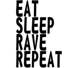 Eat Sleep Rave Repeat кружка хамелеон двухцветная (цвет: белый + голубой)