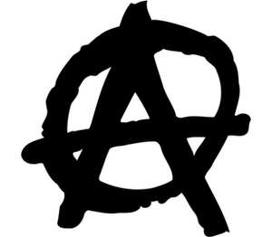 Классика - символы - анархия кружка с кантом (цвет: белый + черный)