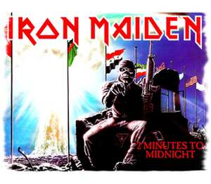 Iron Maiden Band подушка с пайетками (цвет: белый + сиреневый)