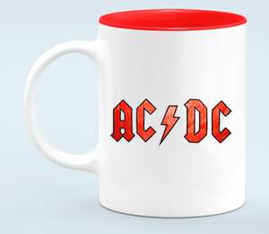 AC/DC  кружка хамелеон двухцветная (цвет: белый + красный)