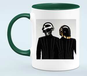 Daft Punk - Electoma  кружка двухцветная (цвет: белый + зеленый)