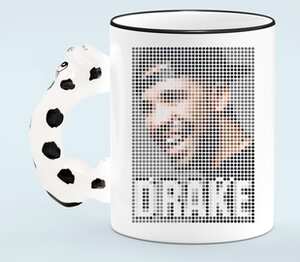 Drake - Дрейк Грэхэм кружка с ручкой в виде собаки (цвет: белый + черный)
