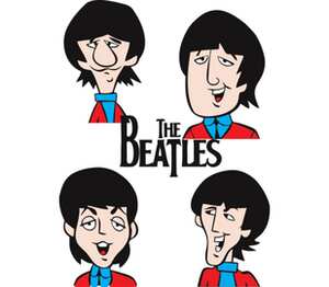 Битлз (The Beatles) кружка с ложкой в ручке (цвет: белый + розовый)