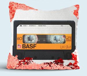 Кассета BASF подушка с пайетками (цвет: белый + красный)