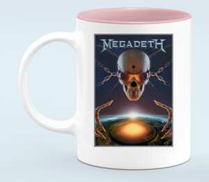Megadeth Band кружка хамелеон двухцветная (цвет: белый + розовый)
