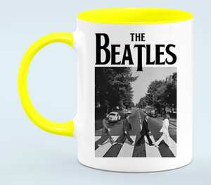 The Beatles. Abbey Road кружка двухцветная (цвет: белый + желтый)
