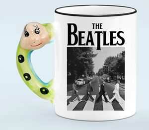 The Beatles. Abbey Road кружка с ручкой в виде змеи (цвет: белый + черный)