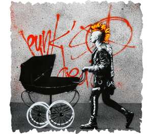 Панк с детской коляской / Punks Not Dead кружка белая (цвет: белый)