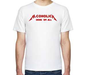 Alcoholica мужская футболка с коротким рукавом (цвет: белый)