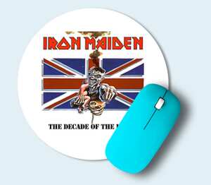 Iron Maiden Band коврик для мыши круглый (цвет: белый)