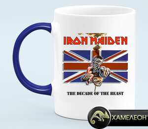 Iron Maiden Band кружка хамелеон (цвет: белый + синий)