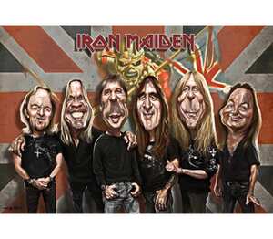 Iron Maiden Band кружка с кантом (цвет: белый + бордовый)
