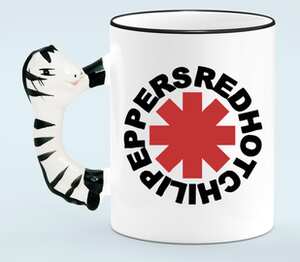 Red Hot Chili Peppers кружка с ручкой в виде зебры (цвет: белый + черный)