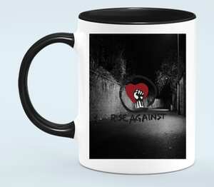 Rise Against - logo кружка двухцветная (цвет: белый + черный)