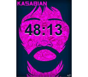 Kasabian - 48:13 подушка с пайетками (цвет: белый + красный)