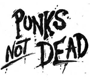 Punks not dead кружка двухцветная (цвет: белый + розовый)