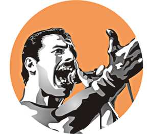 Freddie Mercury - Queen кружка двухцветная (цвет: белый + черный)