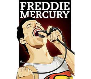 Freddie Mercury - Queen подушка с пайетками (цвет: белый + синий)