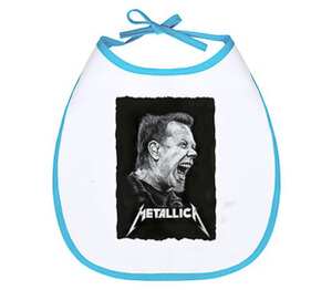 Metallica слюнявчик (цвет: белый + синий)