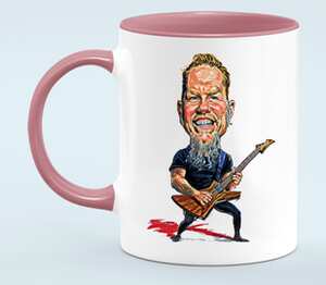 Metallica кружка двухцветная (цвет: белый + розовый)