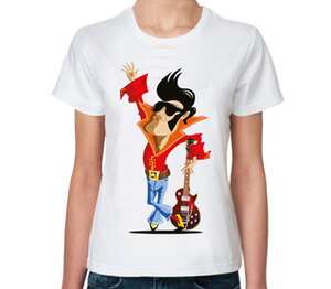 Король рок-н-ролла женская футболка с коротким рукавом (цвет: белый)