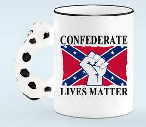 Флаг Конфедерации США - Confederate Lives Matter кружка с ручкой в виде собаки (цвет: белый + черный)