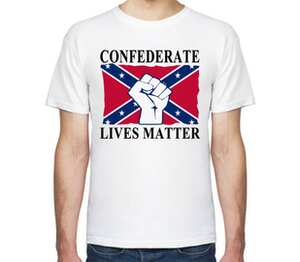 Флаг Конфедерации США - Confederate Lives Matter мужская футболка с коротким рукавом (цвет: белый)