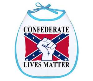 Флаг Конфедерации США - Confederate Lives Matter слюнявчик (цвет: белый + синий)