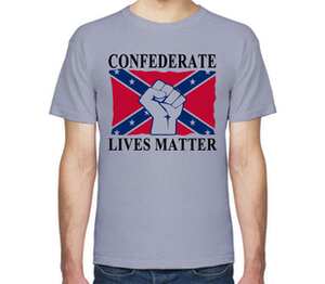 Флаг Конфедерации США - Confederate Lives Matter мужская футболка с коротким рукавом (цвет: голубой меланж)