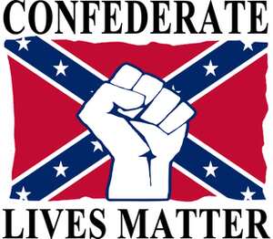 Флаг Конфедерации США - Confederate Lives Matter кружка с кантом (цвет: белый + розовый)