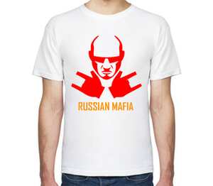 Russian Mafia мужская футболка с коротким рукавом (цвет: белый)