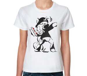 Ma little banksy женская футболка с коротким рукавом (цвет: белый)