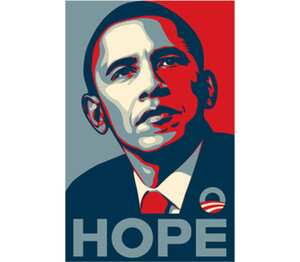Обама Hope кружка с ложкой в ручке (цвет: белый + розовый)