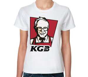 КГБ (СССР) женская футболка с коротким рукавом (цвет: белый)