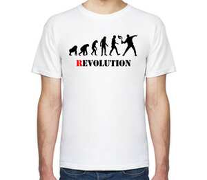 Evolution - Revolution мужская футболка с коротким рукавом (цвет: белый)
