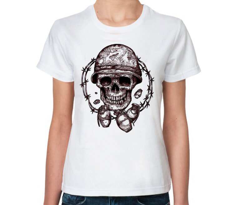 Skull Art женская футболка с коротким рукавом (цвет: белый)