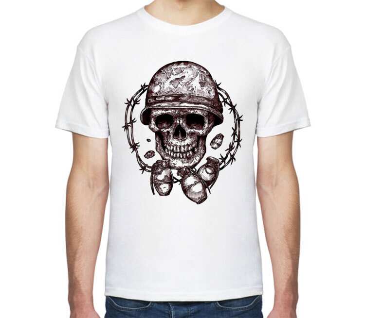 Skull Art мужская футболка с коротким рукавом (цвет: белый)