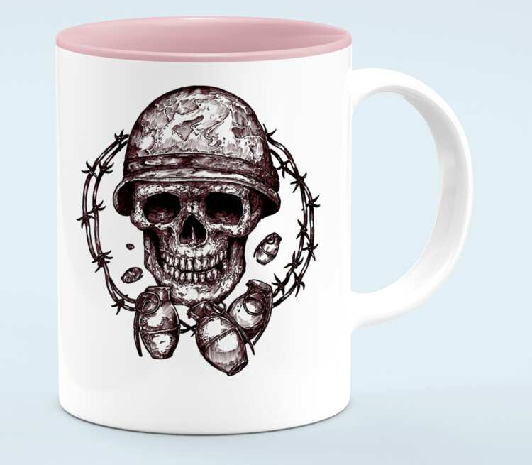Skull Art кружка хамелеон двухцветная (цвет: белый + розовый)