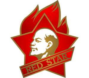Red star кружка с ложкой в ручке (цвет: белый + черный)