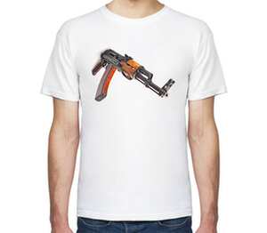 AK-47 мужская футболка с коротким рукавом (цвет: белый)