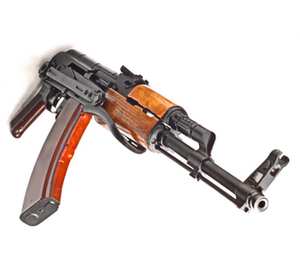 AK-47 кружка с кантом (цвет: белый + оранжевый)