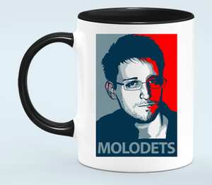 Сноуден - молодец / SNOWDEN MOLODETS кружка двухцветная (цвет: белый + черный)