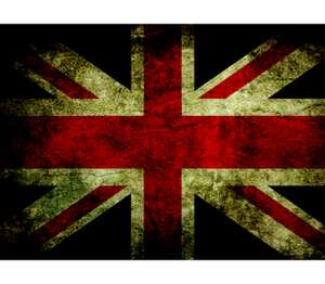 Флаг Великобритании кружка с кантом с полной запечаткой (цвет: белый + оранжевый)