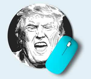 Дональд Трамп коврик для мыши круглый с полной запечаткой (цвет: белый)
