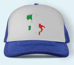 Карта Италии бейсболка (цвет: синий)