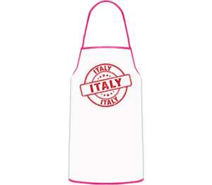 Печать - Италия (Italy) кухонный фартук (цвет: белый + красный)