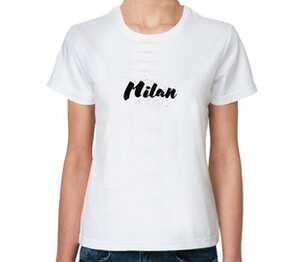 Милан, Италия (Milan) женская футболка с коротким рукавом (цвет: белый)