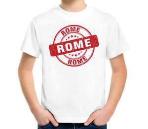 Печать - Рим (Rome) детская футболка с коротким рукавом (цвет: белый)