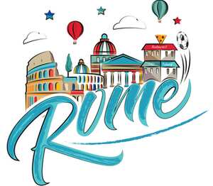 Рим, Италия (Rome) кружка хамелеон двухцветная (цвет: белый + голубой)